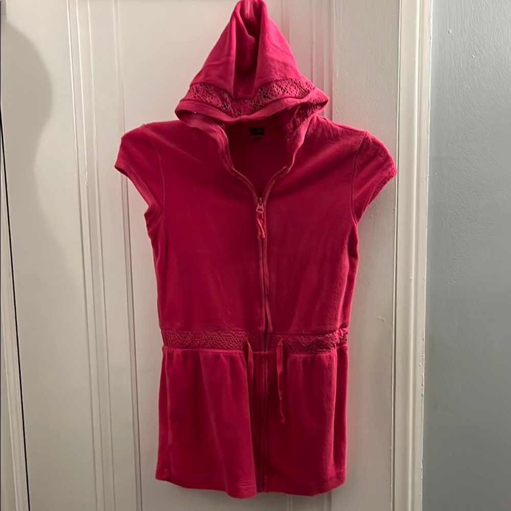 Pink Hooded Zip-Up Vest
